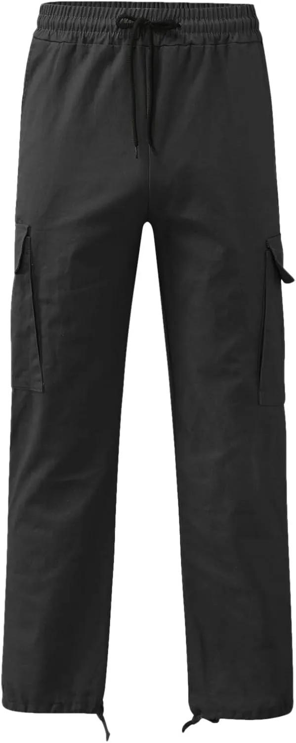 Men's Causal Wide Leg Cargo Pants Athletic Pants Loose-Fit Classic Lightweight Comfy Daily Wear with Multi-Pocket