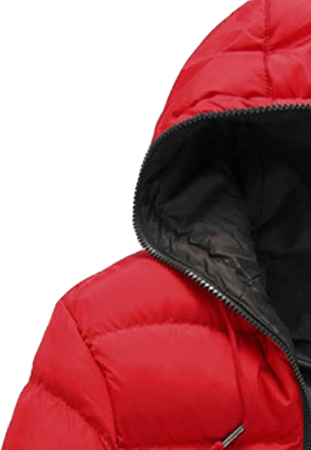 Men's Color Winter Hooded Jacket Casual Warm Cotton-Padded Jacket Coat Male Quilted Thick Hooded Jacket With Hood