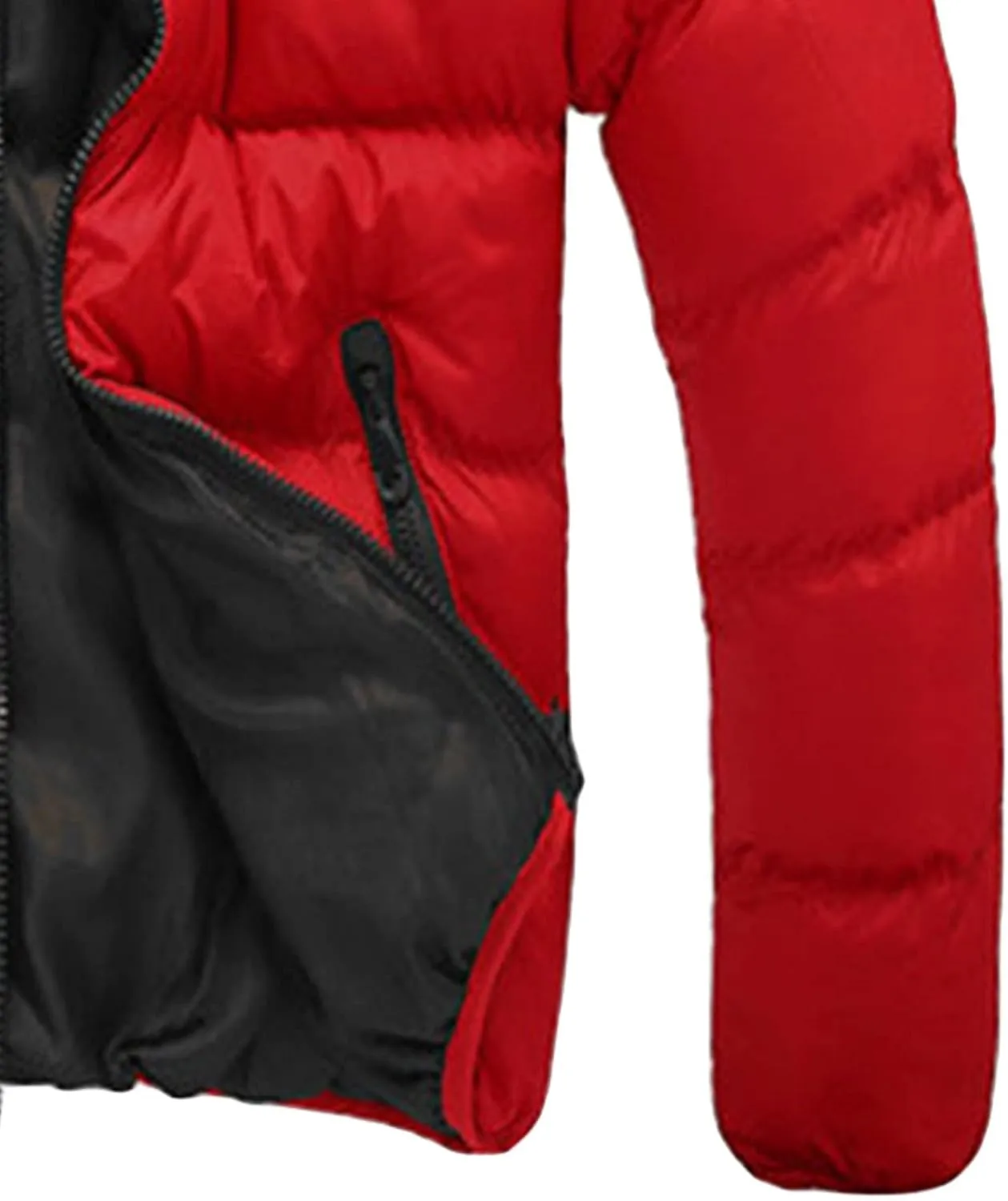 Men's Color Winter Hooded Jacket Casual Warm Cotton-Padded Jacket Coat Male Quilted Thick Hooded Jacket With Hood