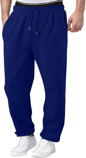 Men's Cotton Casual Pants, Elastic Waist Bottom Sweatpants, Workout High Waist Lightweight Drawstring Summer Yoga Pants