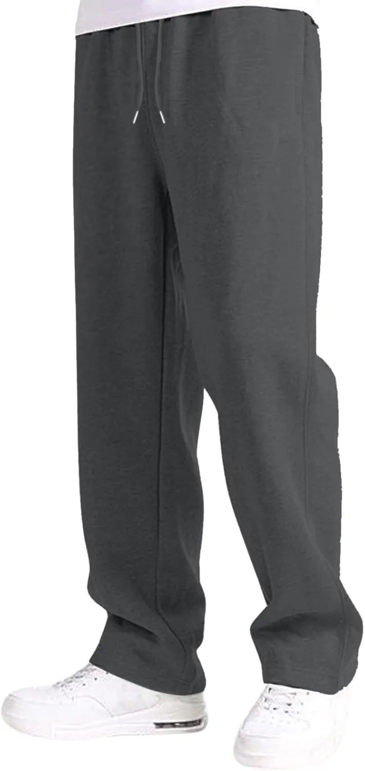 Men's Cotton Casual Pants, Elastic Waist Bottom Sweatpants, Workout High Waist Lightweight Drawstring Summer Yoga Pants