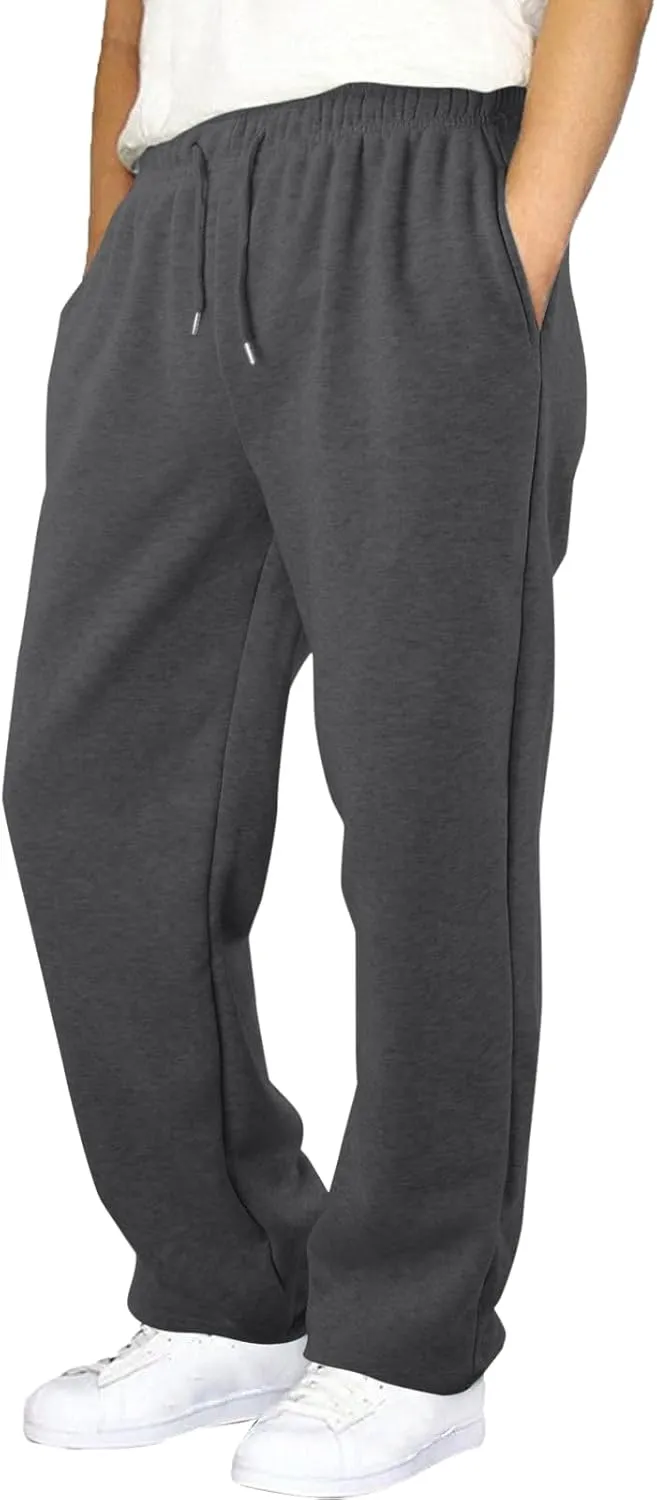 Men's Cotton Casual Pants, Elastic Waist Bottom Sweatpants, Workout High Waist Lightweight Drawstring Summer Yoga Pants