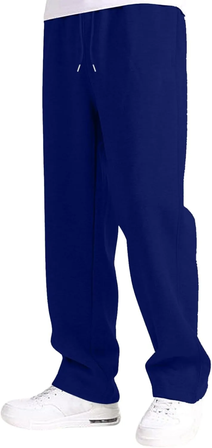 Men's Cotton Casual Pants, Elastic Waist Bottom Sweatpants, Workout High Waist Lightweight Drawstring Summer Yoga Pants