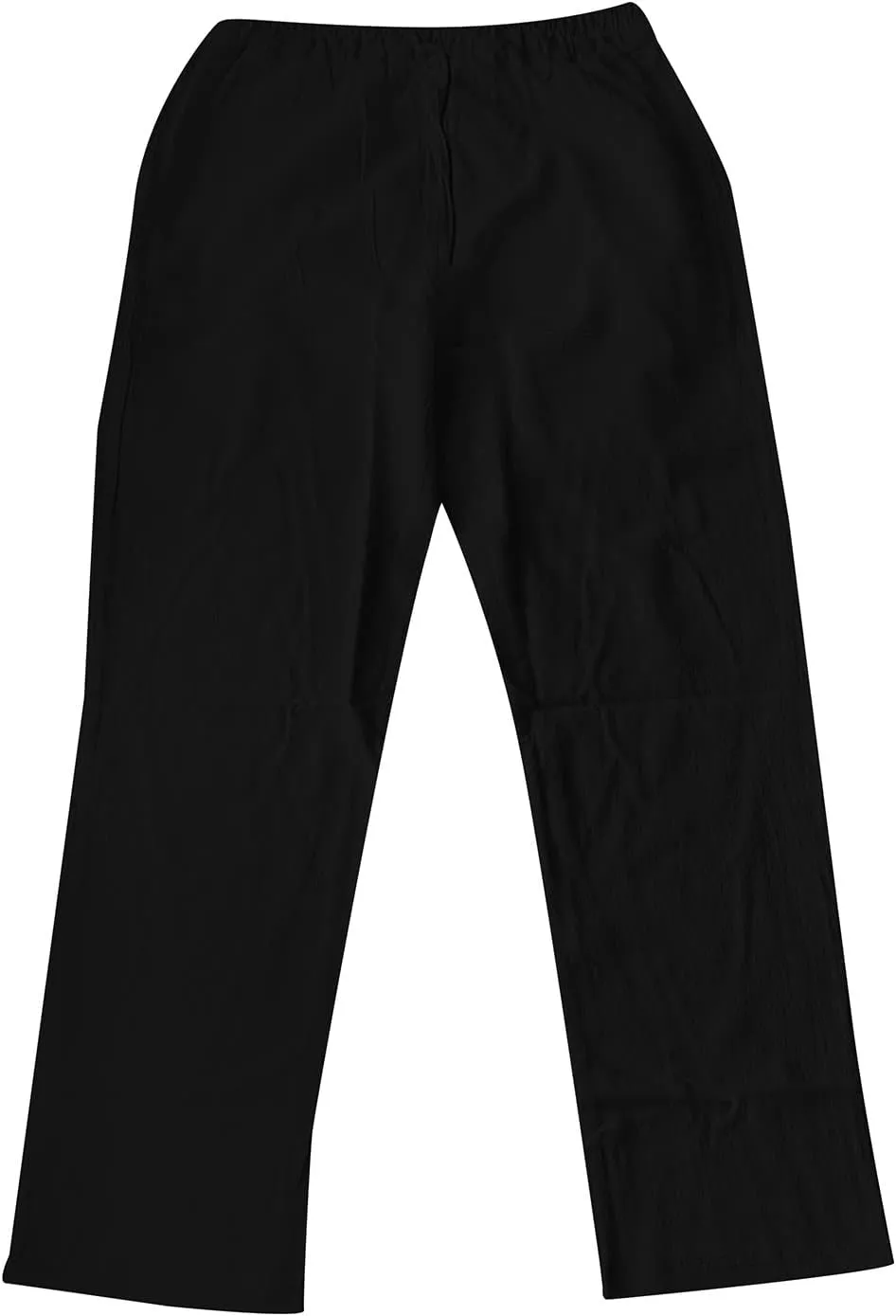 Mens Fashion Casual Solid Color Cotton and Linen Pants Elastic Waist Drawstring Pants Trousers with Pockets