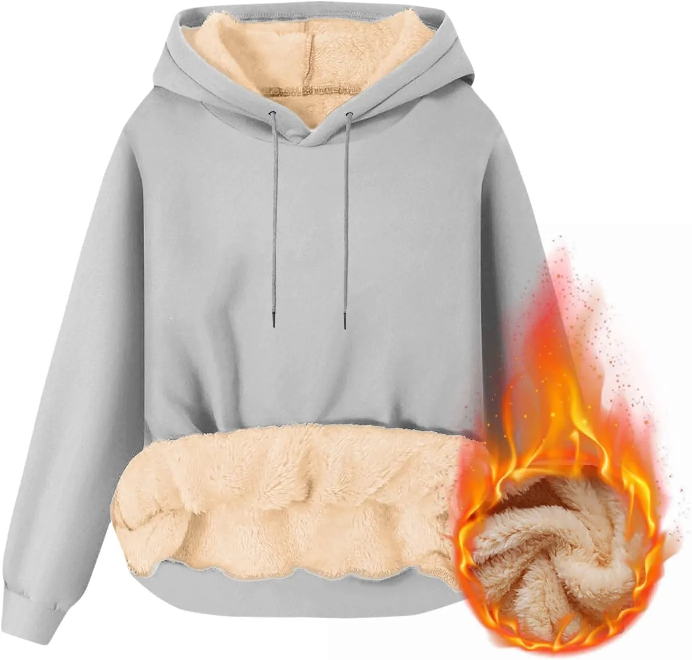 Mens Fleece Lined Hoodies Heavyweight Thick Winter Pullover Sherpa Warm Hooded Sweatshirt Thermal Windproof Jacket