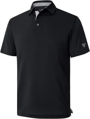 Mens Golf Shirt Short and Long Sleeve Moisture Wicking Dry Fit Performance Solid Casual Pique Golf Polo Shirts for Men