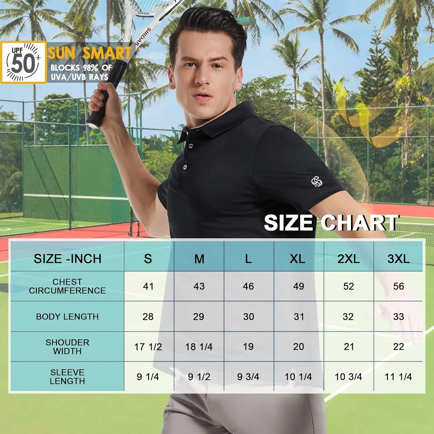 Mens Golf Shirt Short Sleeve Moisture Wicking Dry Fit Performance Solid Casual Pique Collared Golf Polo Shirts for Men
