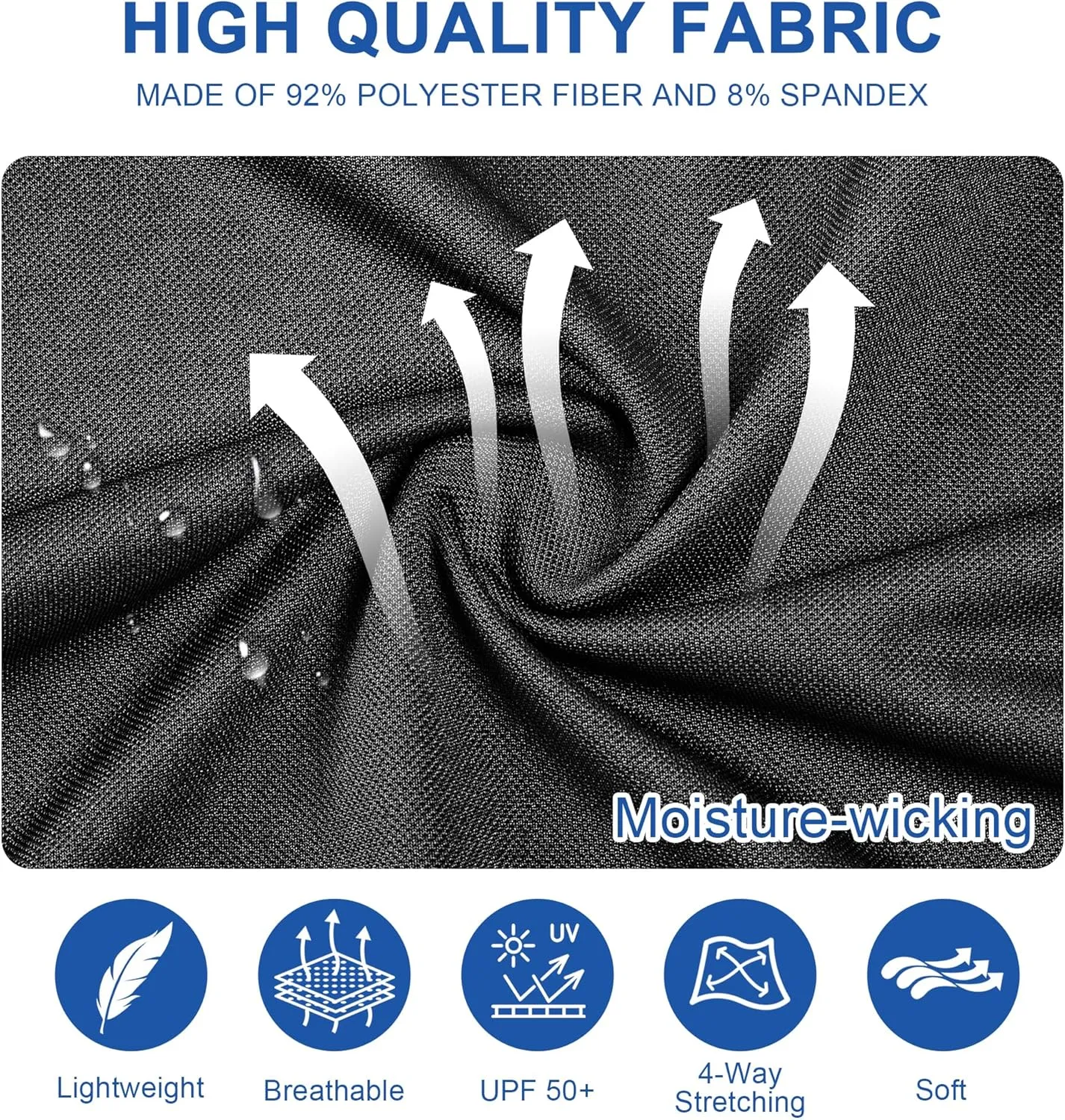 Mens Golf Shirt Short Sleeve Moisture Wicking Dry Fit Performance Solid Casual Pique Collared Golf Polo Shirts for Men