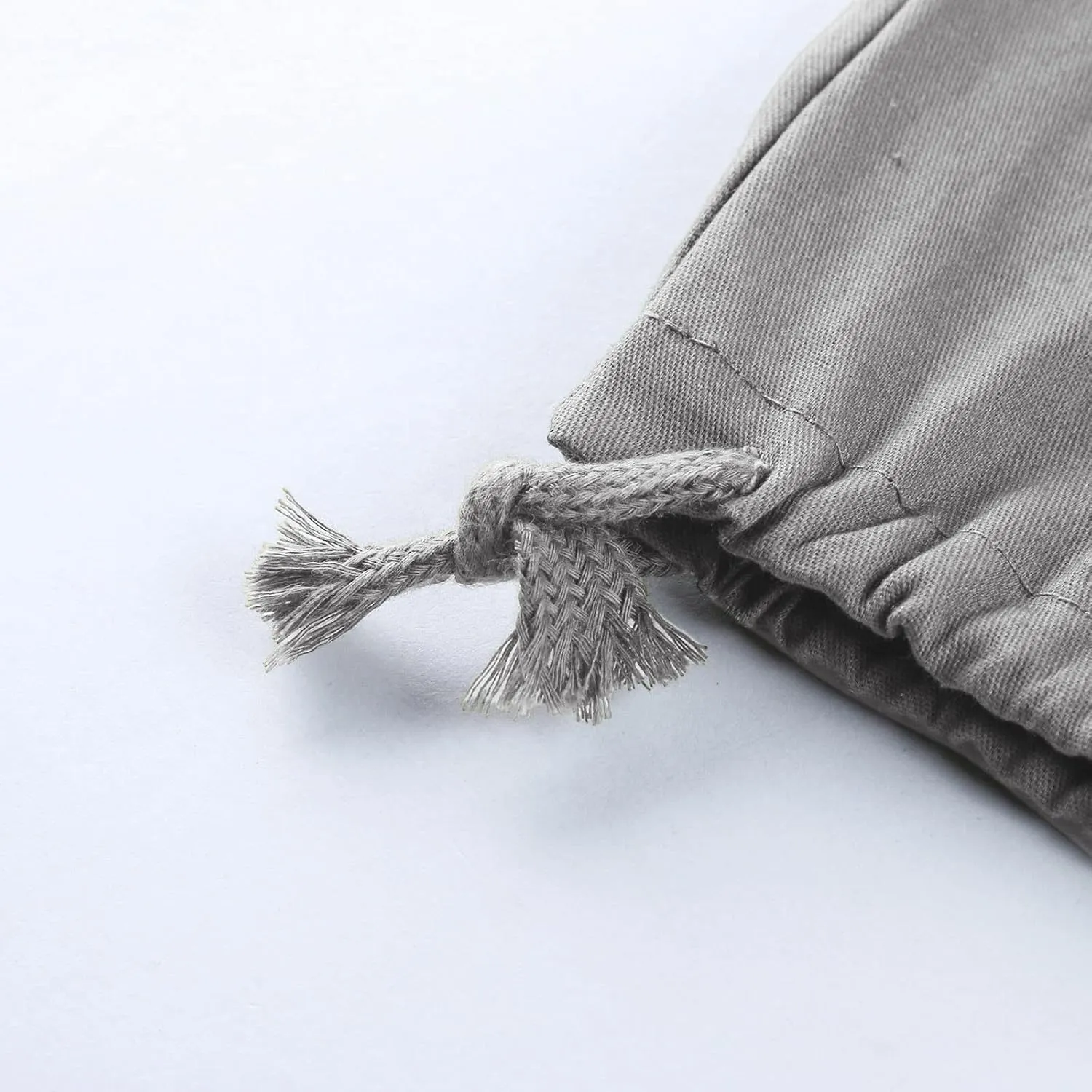 Men's Lightweight Fleece Cargo Sweatpants Baggy Elastic Waist Drawstring Pants Pockets Running Joggers Trousers