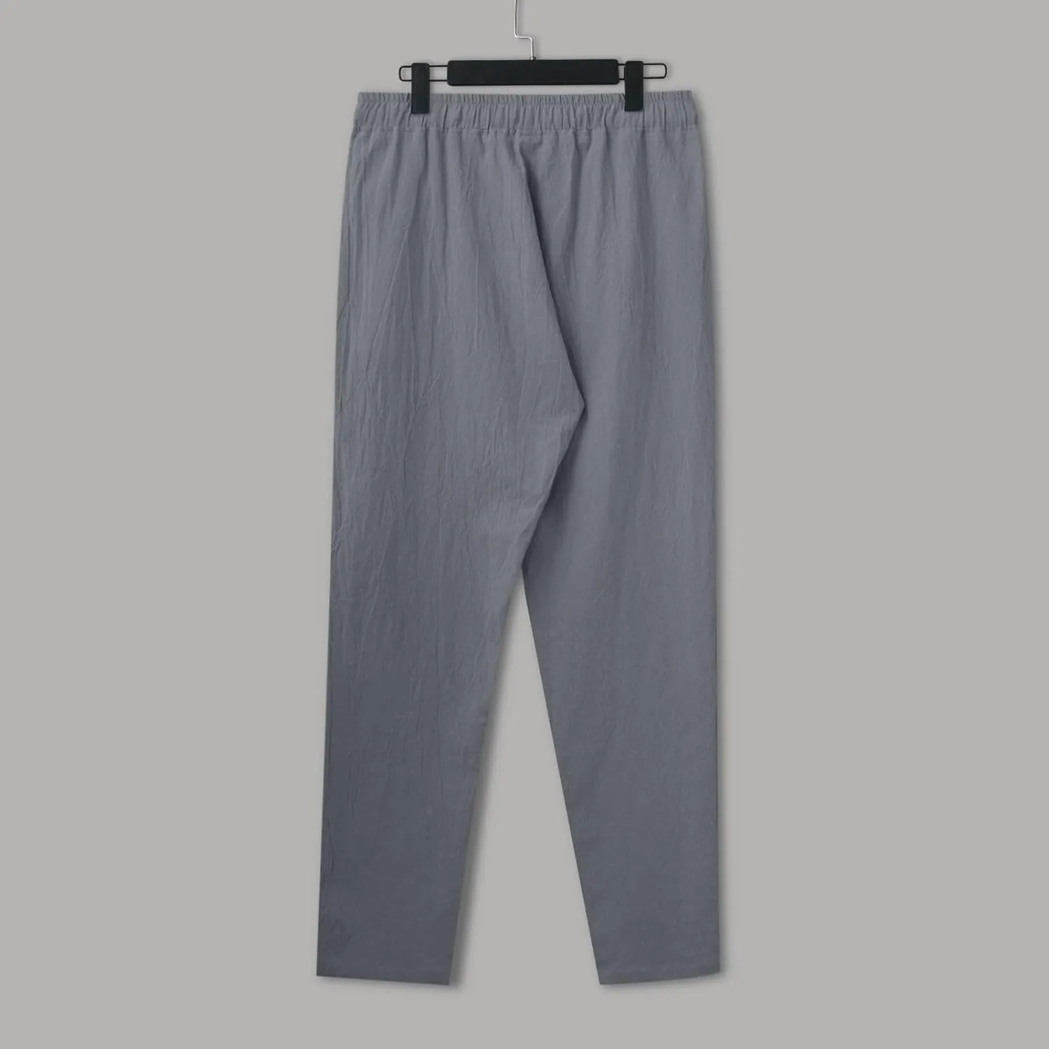 Mens Linen Yoga Lightweight Joggers Pants, Loose Casual Summer Elastic Waist Drawstring Baggy Trousers with Pocket