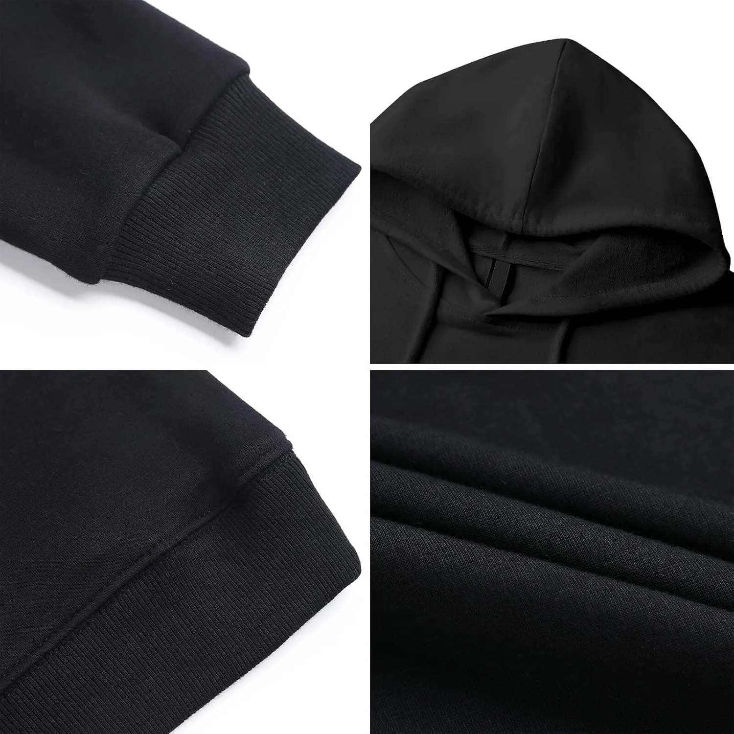 Mens Long Sleeve Tops Hooded Sweatshirt, Soft Fleece Pullover Hooded