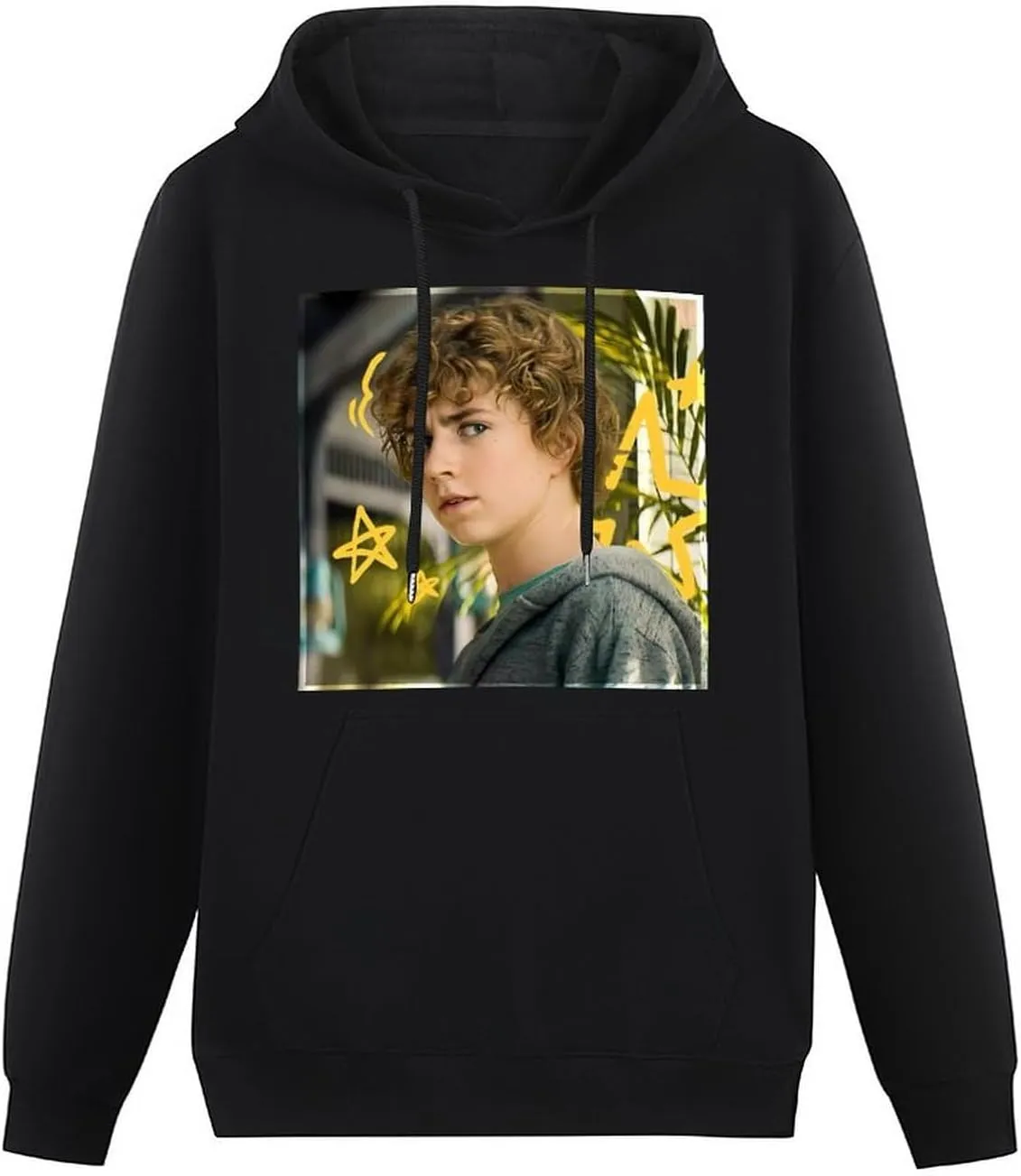 Mens Long Sleeve Tops Hooded Sweatshirt, Soft Fleece Pullover Hooded