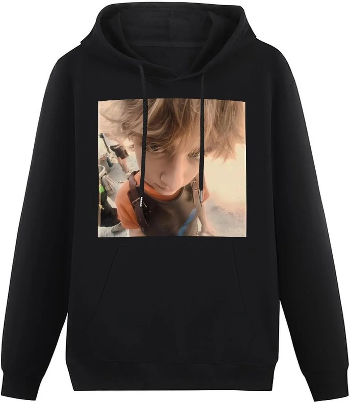 Mens Long Sleeve Tops Hooded Sweatshirt, Soft Fleece Pullover Hooded