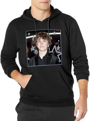 Mens Long Sleeve Tops Hooded Sweatshirt, Soft Fleece Pullover Hooded