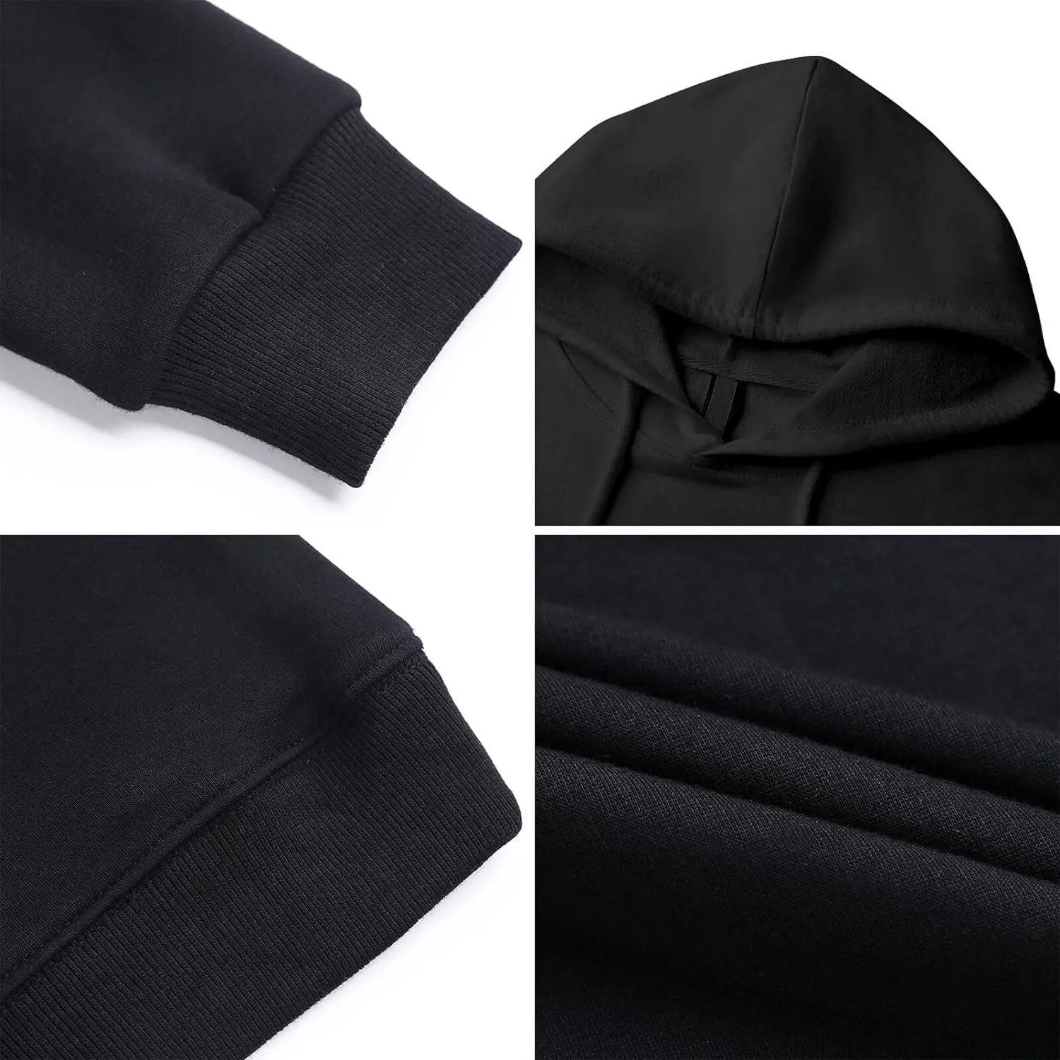 Mens Long Sleeve Tops Hooded Sweatshirt, Soft Fleece Pullover Hooded