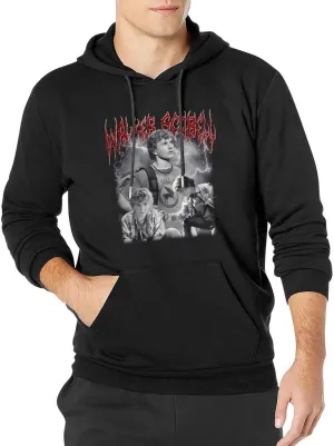 Mens Long Sleeve Tops Hooded Sweatshirt, Soft Fleece Pullover Hooded