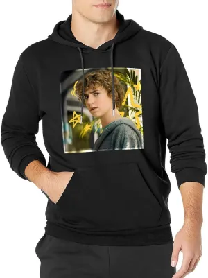 Mens Long Sleeve Tops Hooded Sweatshirt, Soft Fleece Pullover Hooded
