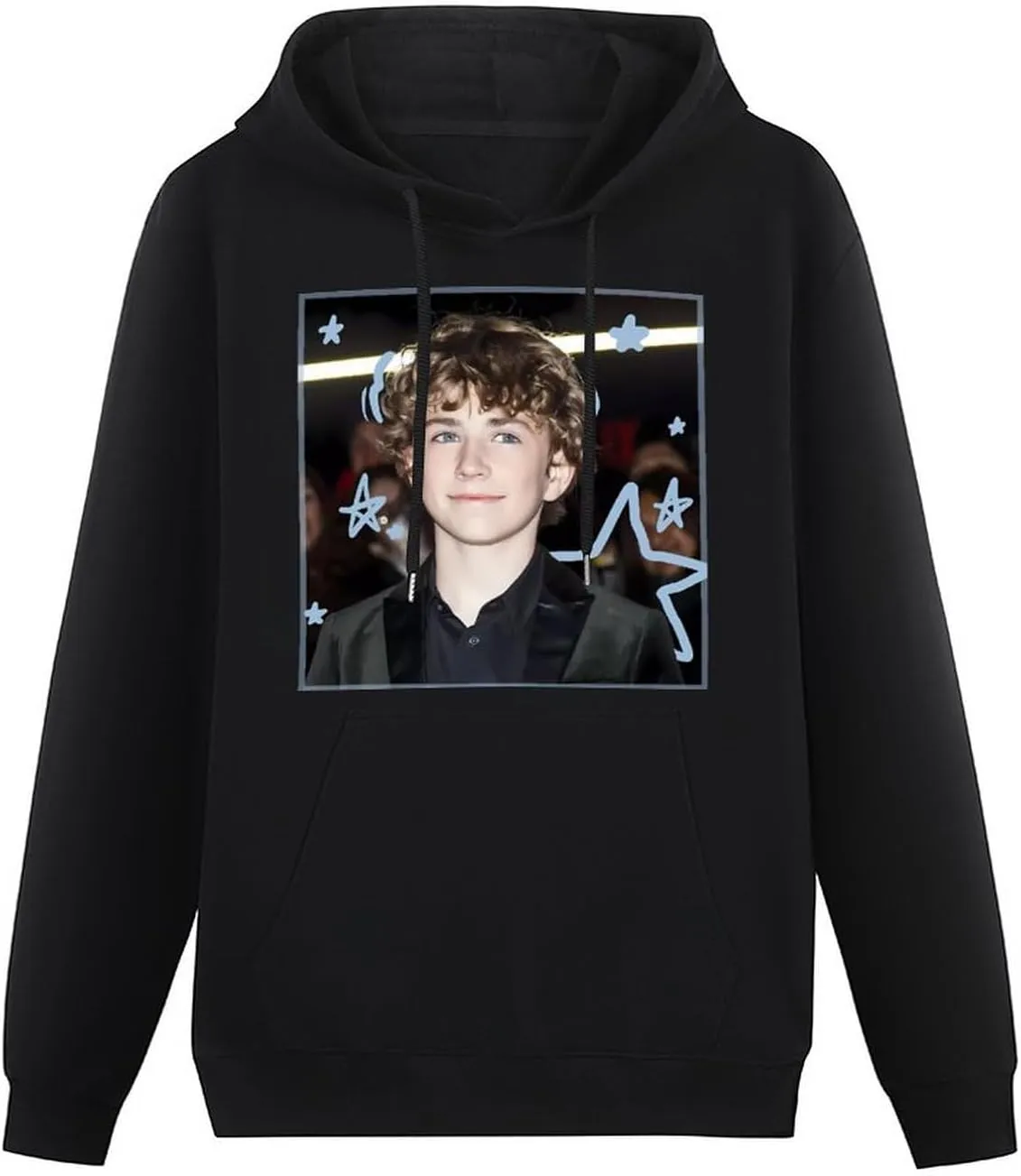 Mens Long Sleeve Tops Hooded Sweatshirt, Soft Fleece Pullover Hooded