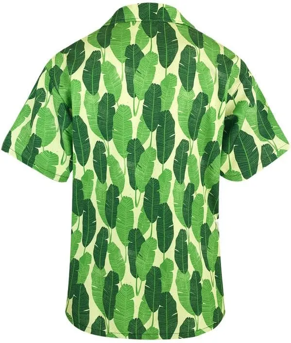 Men's Loose Fit Hawaiian Shirt Short Sleeve Casual Button Down Floral Tropical Beach Aloha Tops
