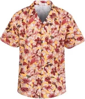 Men's Loose Fit Hawaiian Shirt Short Sleeve Casual Button Down Floral Tropical Beach Aloha Tops