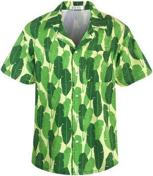 Men's Loose Fit Hawaiian Shirt Short Sleeve Casual Button Down Floral Tropical Beach Aloha Tops
