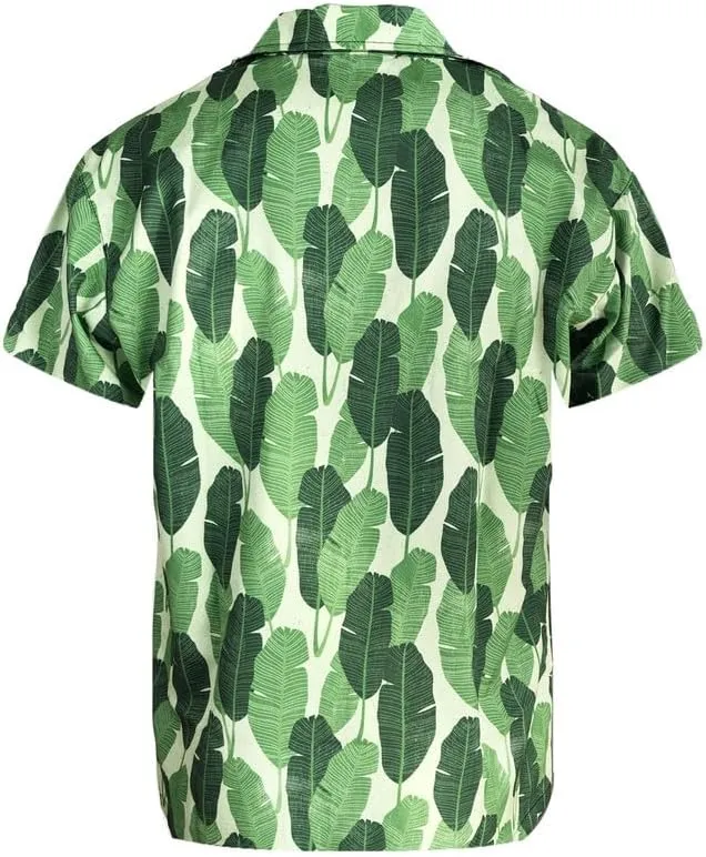 Men's Loose Fit Hawaiian Shirt Short Sleeve Casual Button Down Floral Tropical Beach Aloha Tops