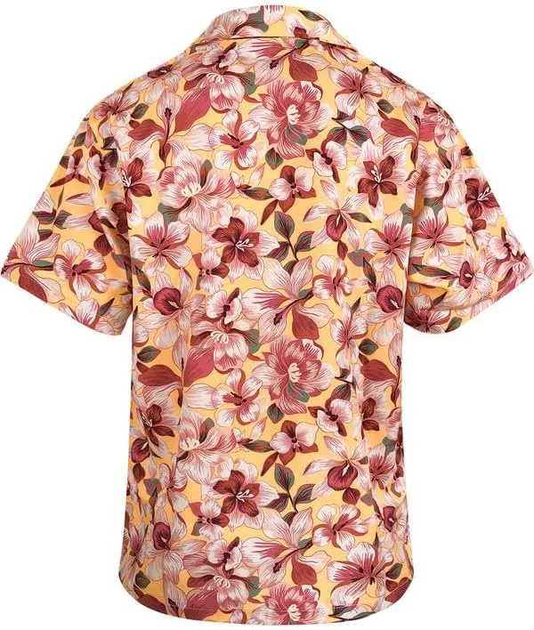 Men's Loose Fit Hawaiian Shirt Short Sleeve Casual Button Down Floral Tropical Beach Aloha Tops
