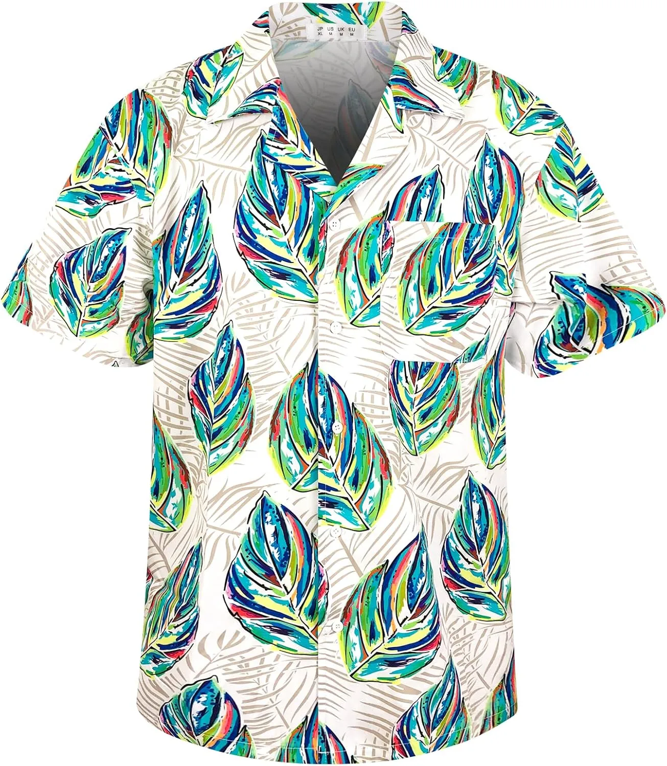 Men's Loose Fit Hawaiian Shirt Short Sleeve Casual Button Down Floral Tropical Beach Aloha Tops
