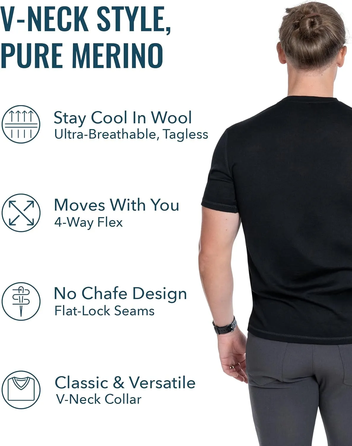 Men's Merino T-Shirt by Woolly | RWS Certified | Soft, Stink Free, Seattle Designed