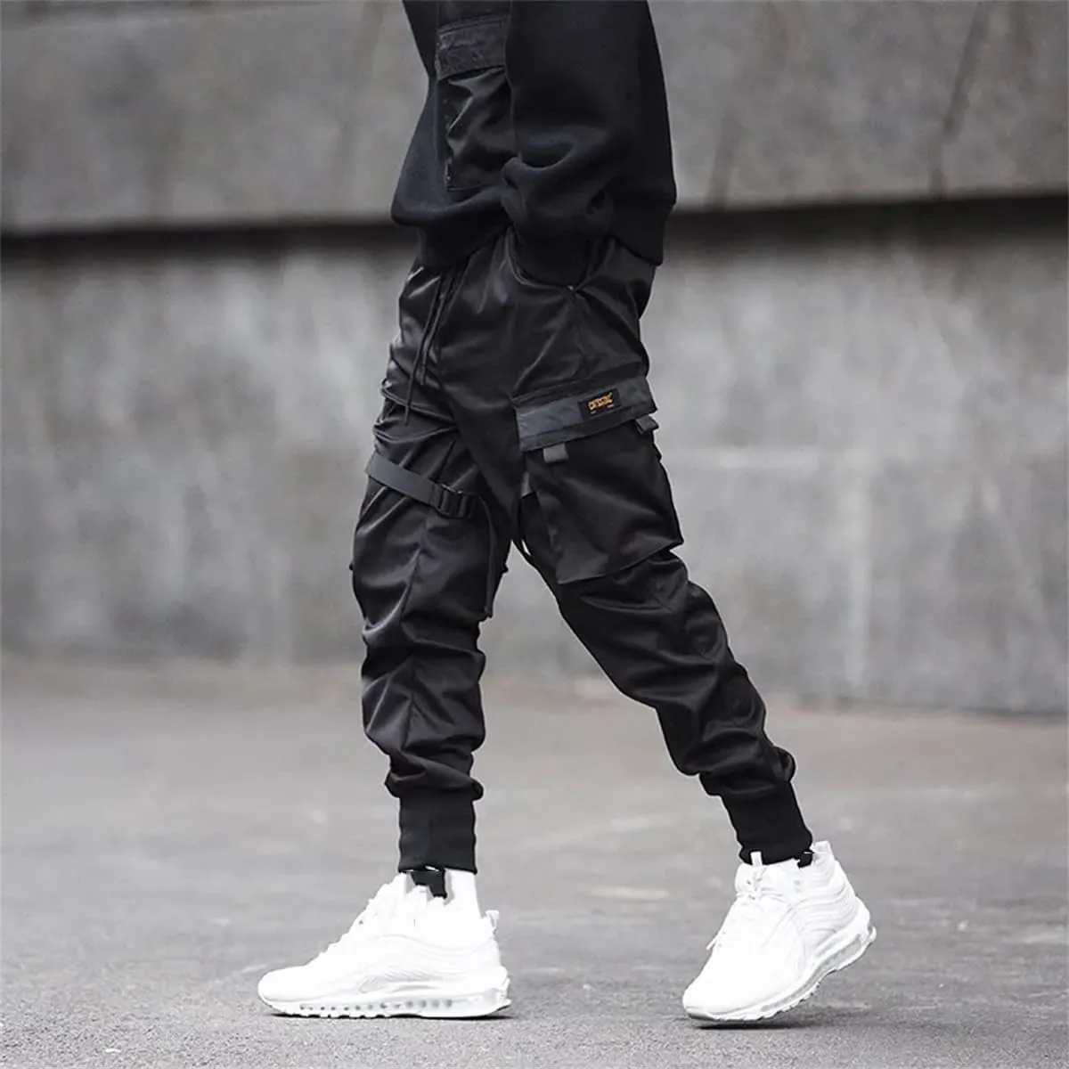 Men's Multi Pockets Cargo Harem Pants Casual Hip Hop Track Trousers Harajuku Joggers