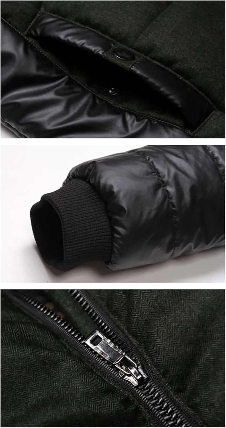 Men's Stand Collar Winter Jacket Male Patchwork Slim Fit Thicken Quilted Jacket Man Casual Cotton Padded Warm Coat