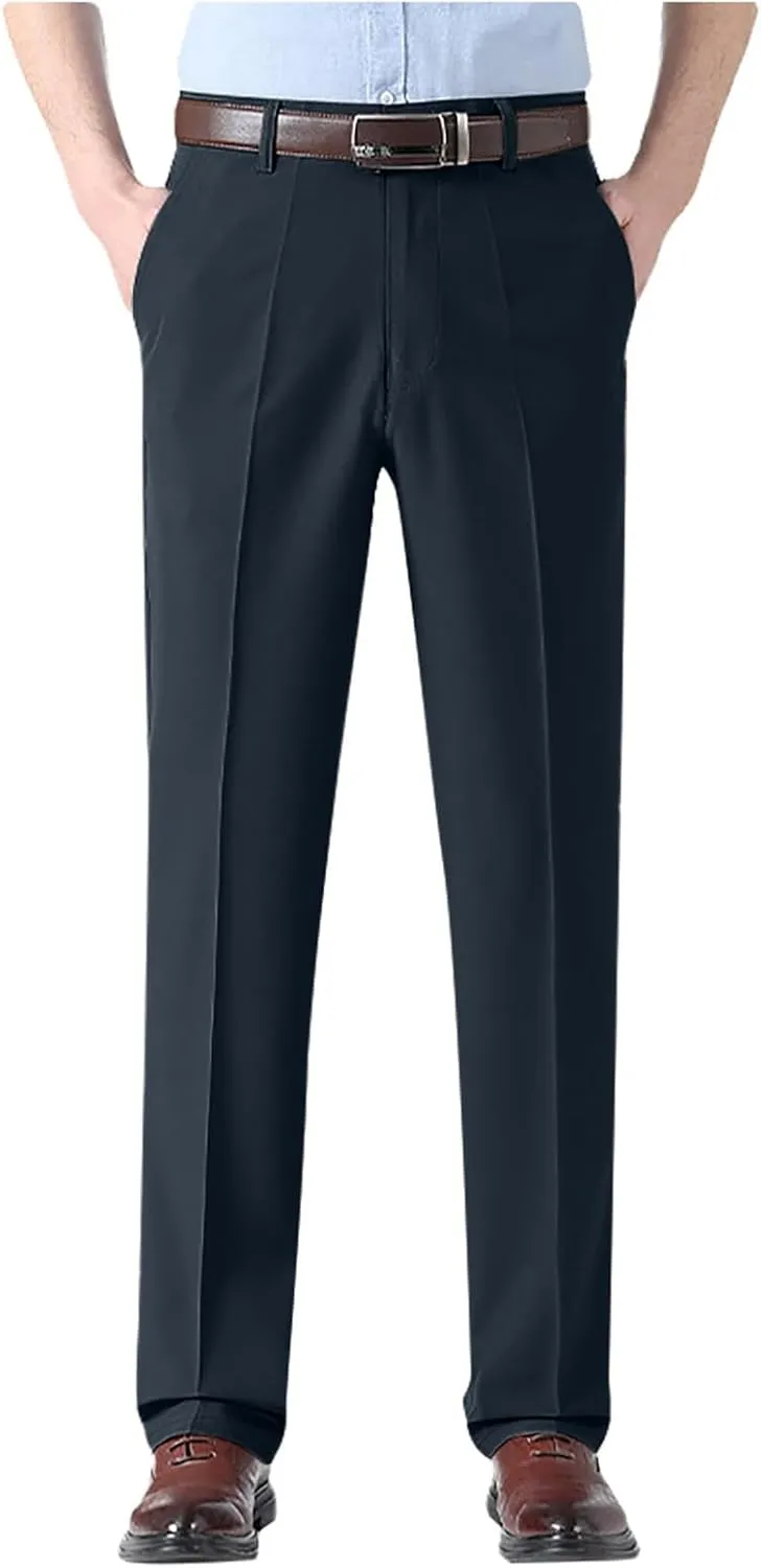 Mens Summer Golf Pants with Pockets Stretch Lightweight Quick Dry Breathable Trousers Casual Work Dress Pants for Men