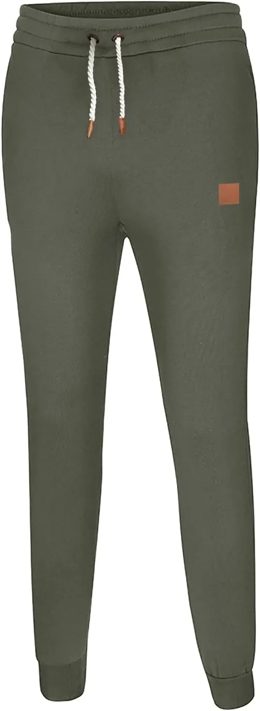 Mens Sweatpants with Pockets, Elastic Waist Casual Drawstring Jogger Sweat Pant, Workout Athletic Tapered Sport Trouser