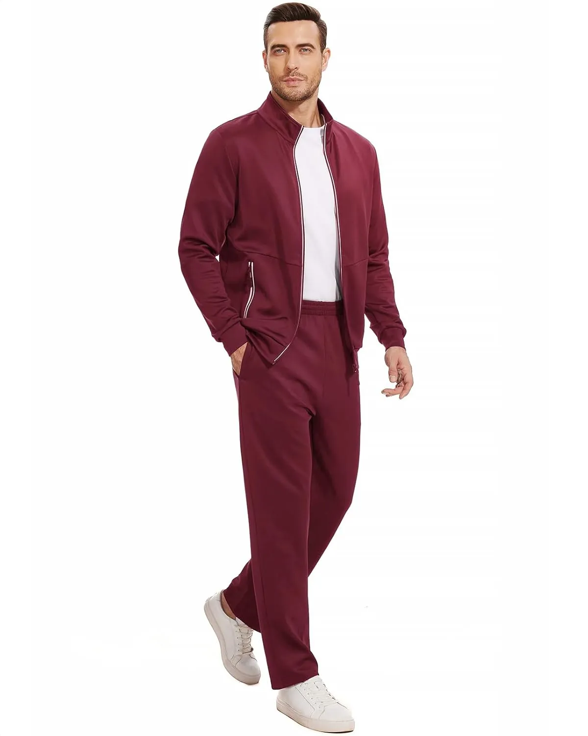 Men's Tracksuits Sweatsuits for Men Track Suits 2 Piece Set Casual Running Jogging Warm Up Full Zip Sweat Suits