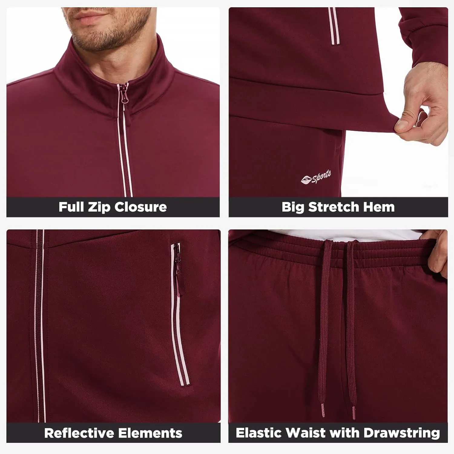 Men's Tracksuits Sweatsuits for Men Track Suits 2 Piece Set Casual Running Jogging Warm Up Full Zip Sweat Suits