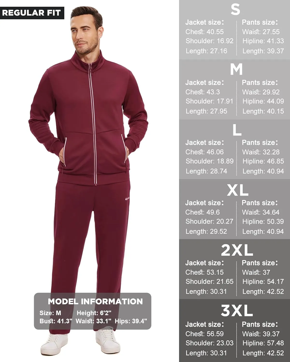 Men's Tracksuits Sweatsuits for Men Track Suits 2 Piece Set Casual Running Jogging Warm Up Full Zip Sweat Suits