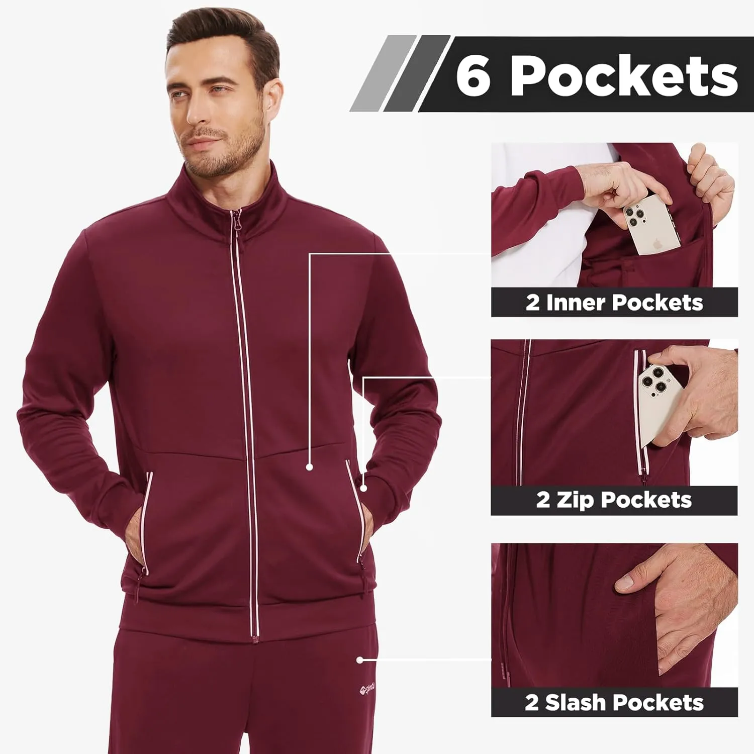 Men's Tracksuits Sweatsuits for Men Track Suits 2 Piece Set Casual Running Jogging Warm Up Full Zip Sweat Suits