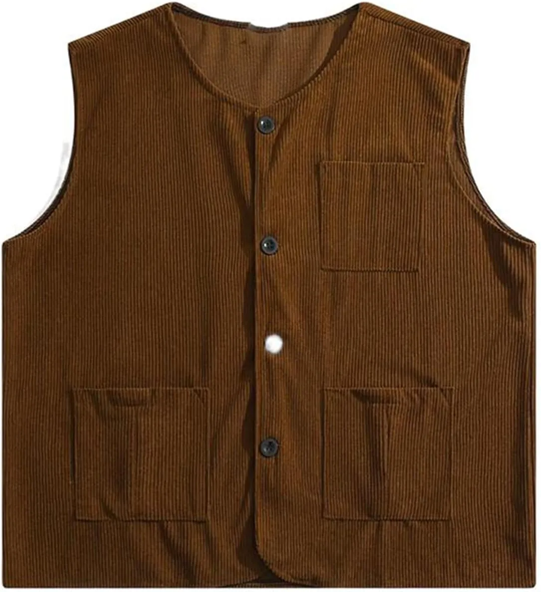 Men's Vest Male's Japanese Style V-Neck Work Lightweight Sleeveless Waistcoat