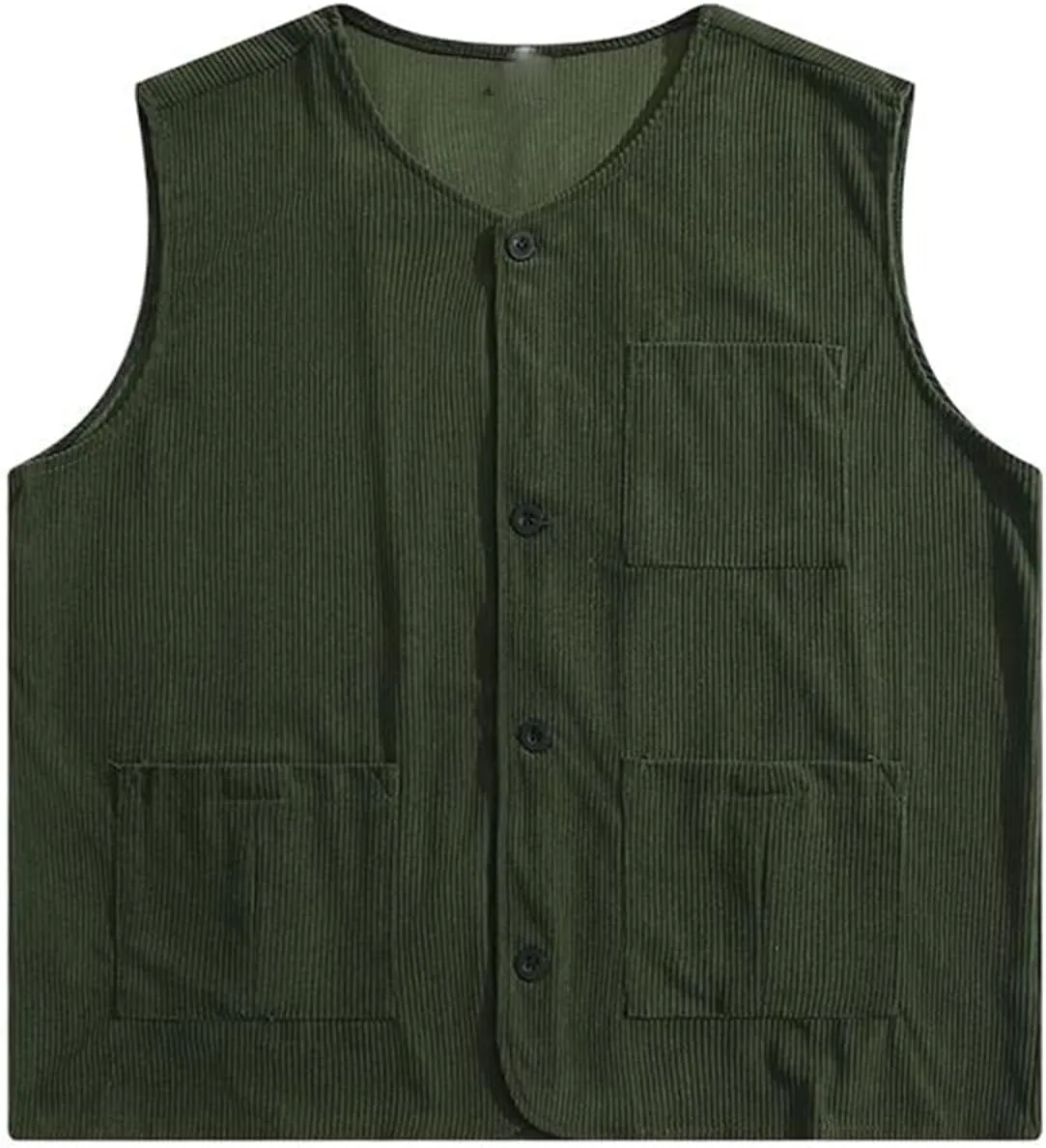 Men's Vest Male's Japanese Style V-Neck Work Lightweight Sleeveless Waistcoat