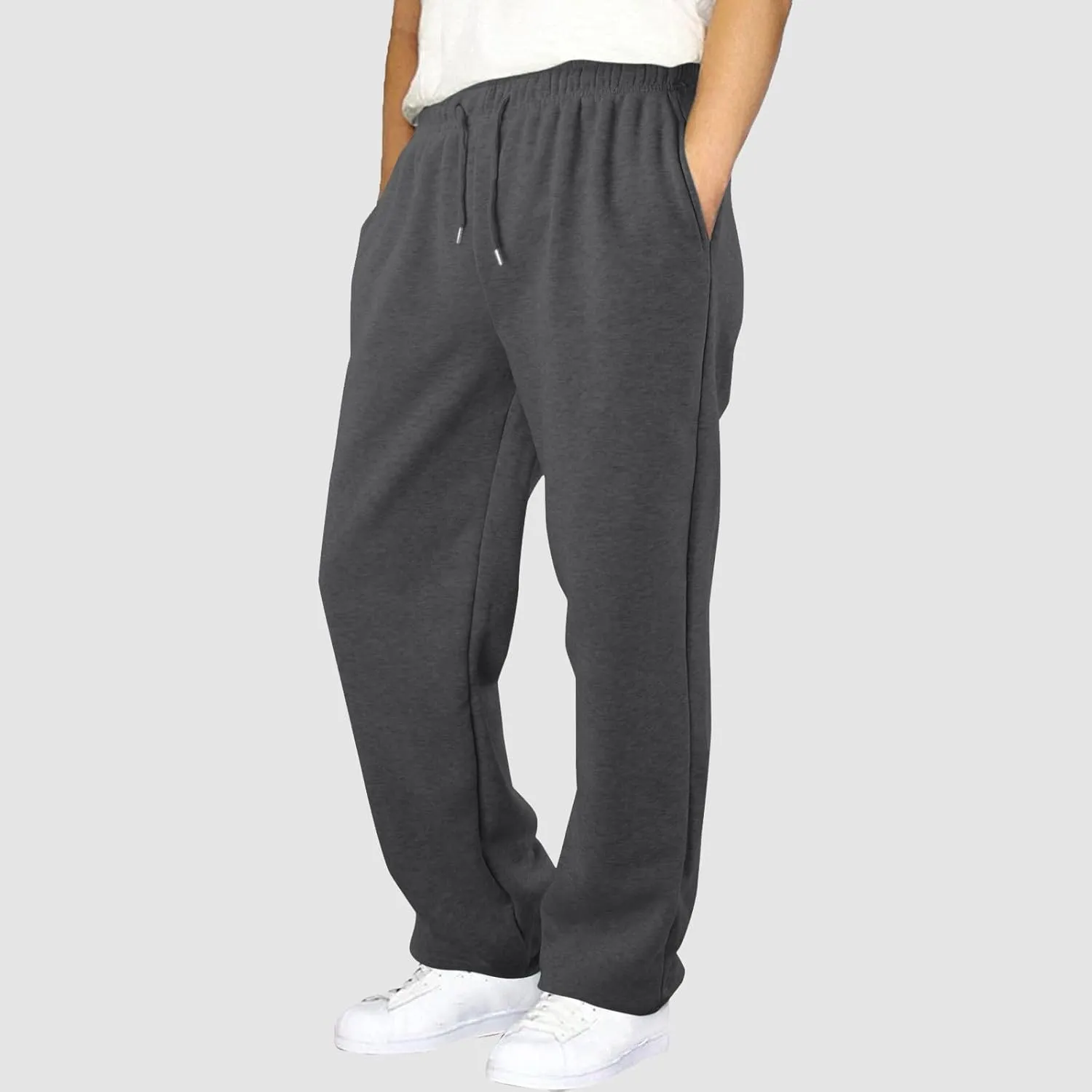 Men's Waffle Joggers, Lightweight Drawstring Casual Bottom Sweatpants, Straight Leg Slim Jogger Sweatpants with Pockets