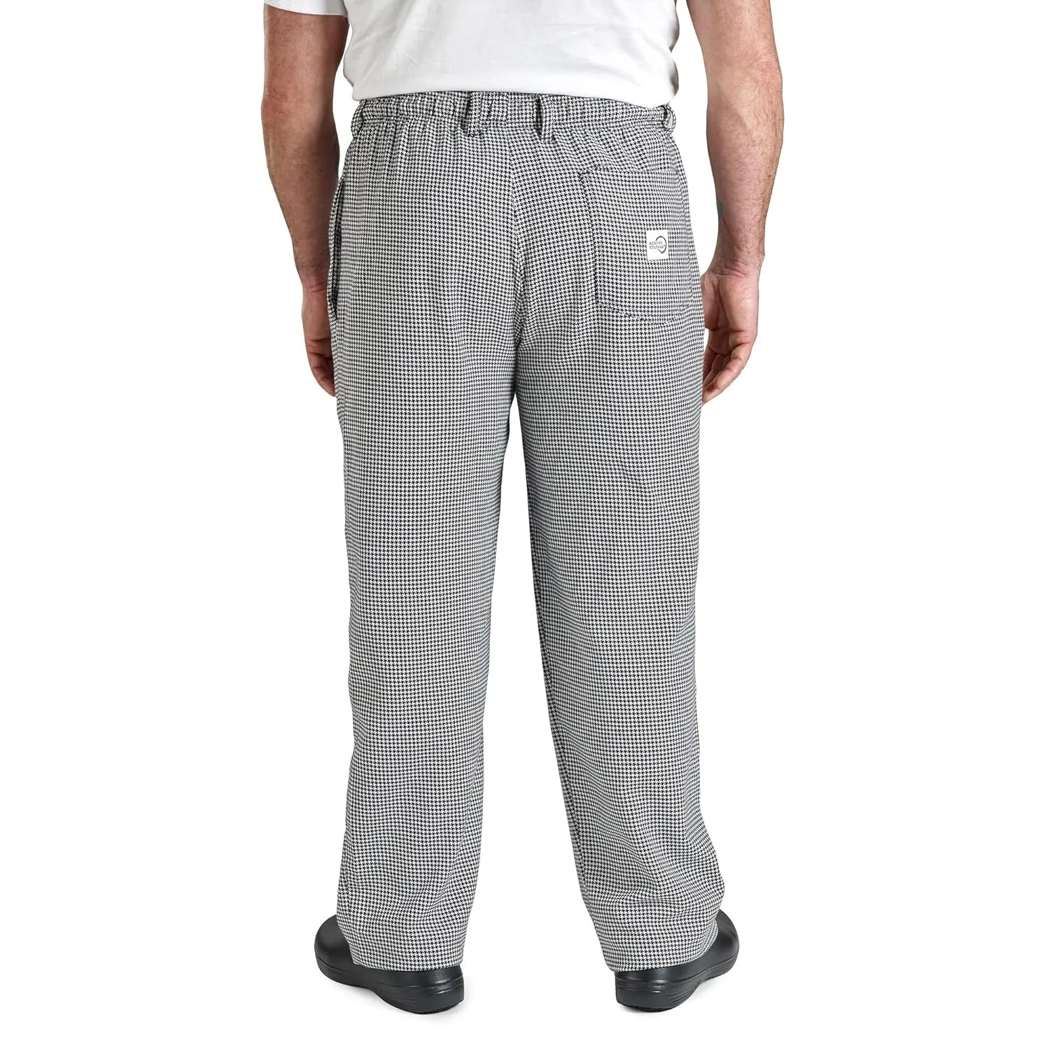 Mercer Culinary M60030HTL Millennia Men's Cook Pants in Hounds Tooth, Large, Black/White