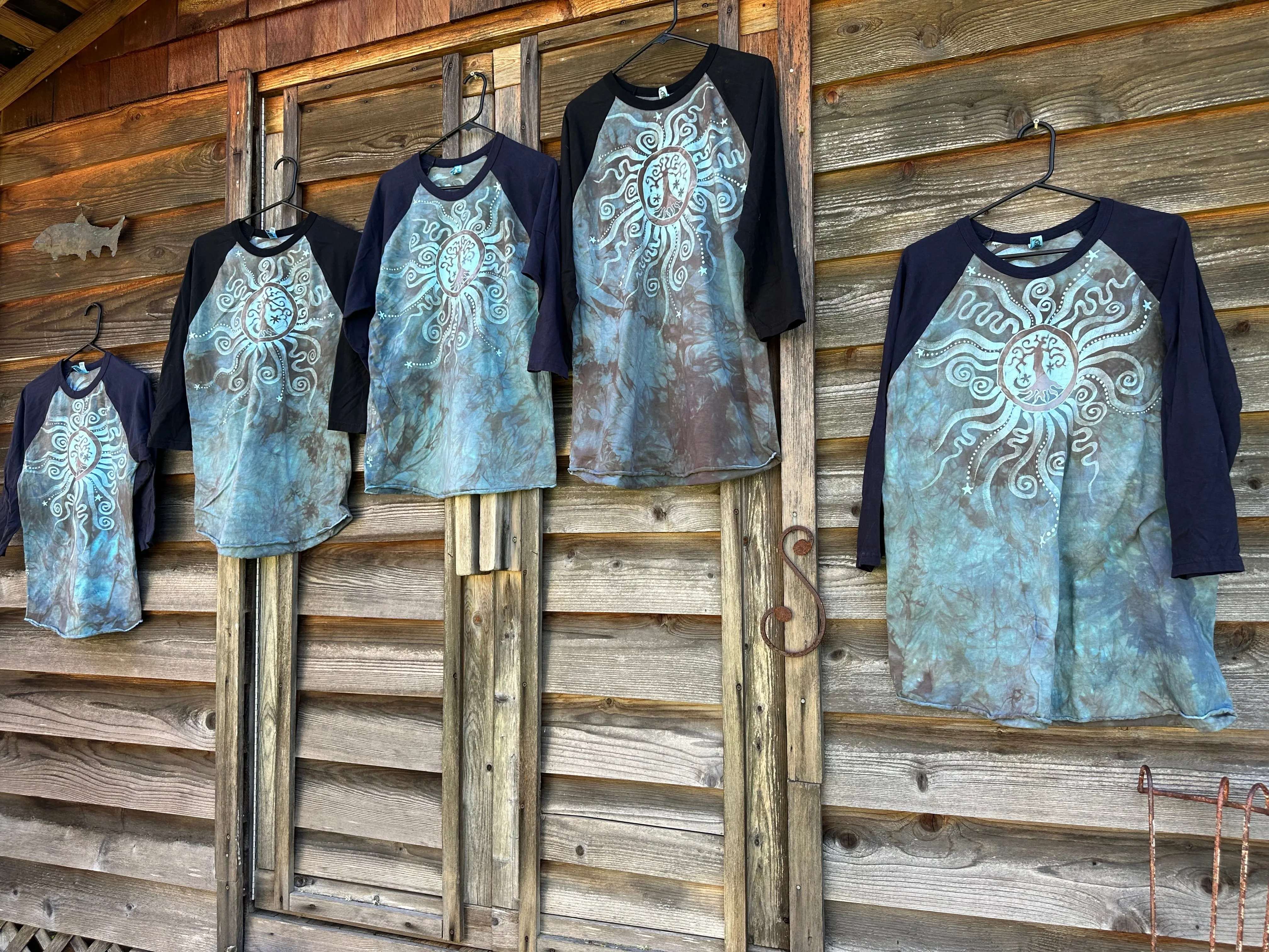 Mint Garden Tree of Life with Dark Gray Quarter Sleeves