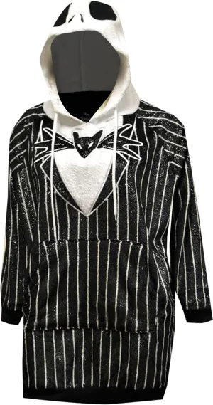 MJC Womens Nightmare Before Christmas Skellington Minky Soft Oversized Hoodie