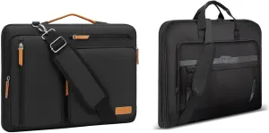 MOSISO Garment Bags for Travel&360 Protective Laptop Shoulder Bag,15-15.6 inch Computer Bag Compatible with MacBook Pro 16,HP,Dell,Lenovo,Notebook,Side Open Bag with 4 Zipper Pockets&Handle, Black