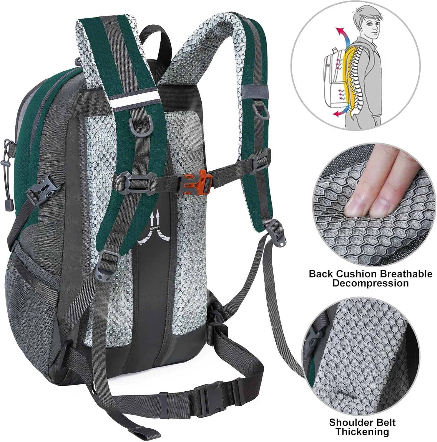 N NEVO RHINO Hiking Backpack 20L Water Resistant Outdoor Day Pack,Lightweight Travel Small Backpack for Men Women