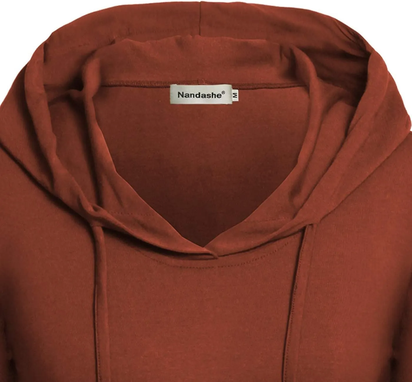 Nandashe Women Pullover V-Neck Long Sleeve Kangaroo Pocket Tunic Hoodies