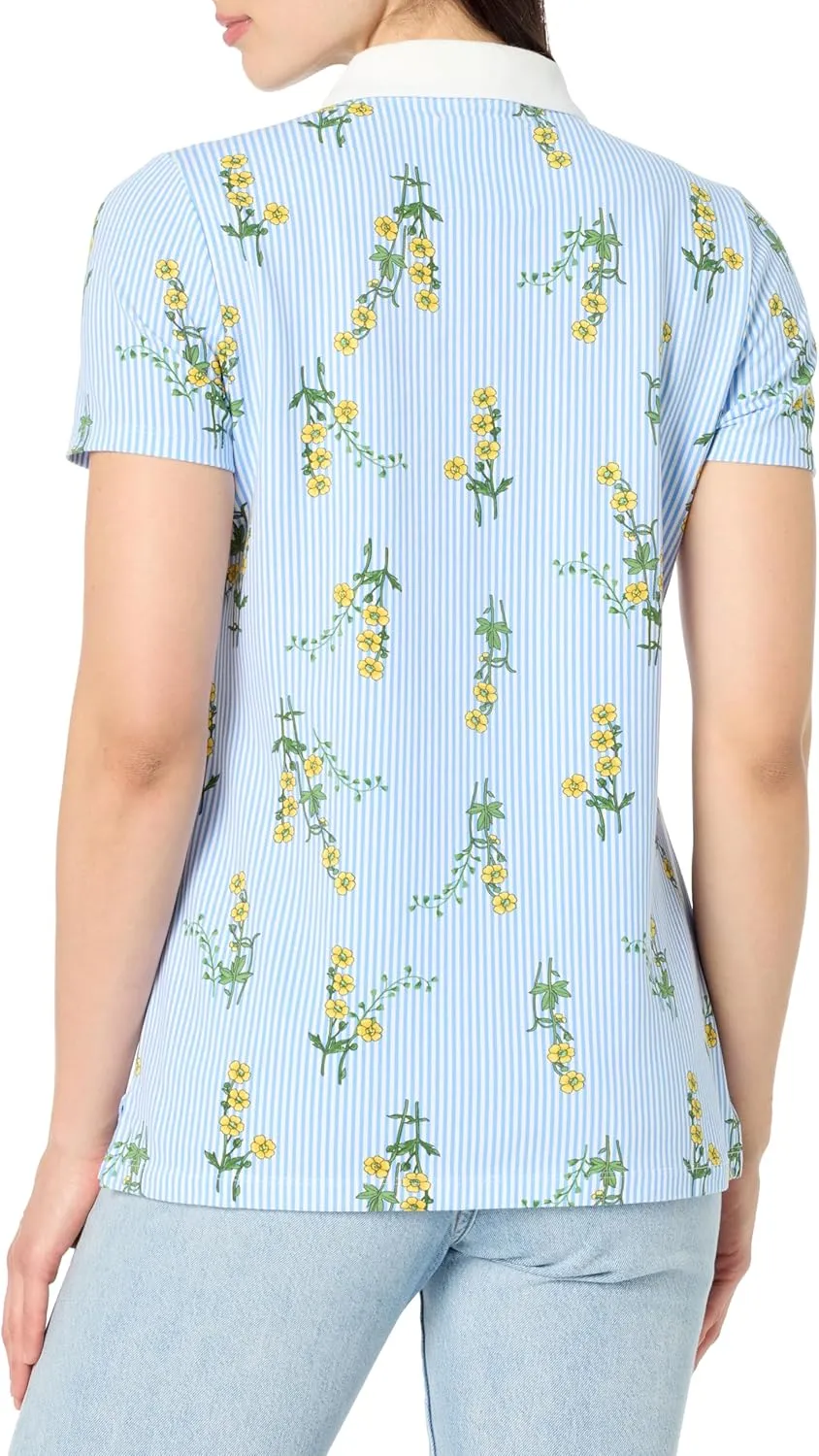 Nautica Women's Short Sleeve Button Placket Polo