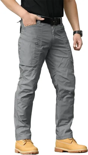 NAVEKULL Men's Hiking Tactical Pants Rip-Stop Military Combat Cargo Pants Lightweight Army Work Outdoor Trousers