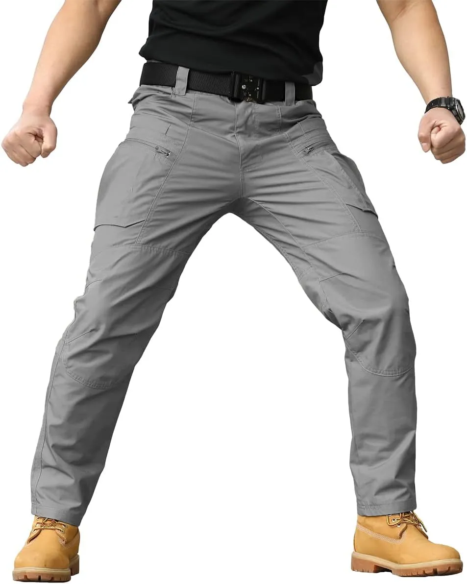 NAVEKULL Men's Hiking Tactical Pants Rip-Stop Military Combat Cargo Pants Lightweight Army Work Outdoor Trousers