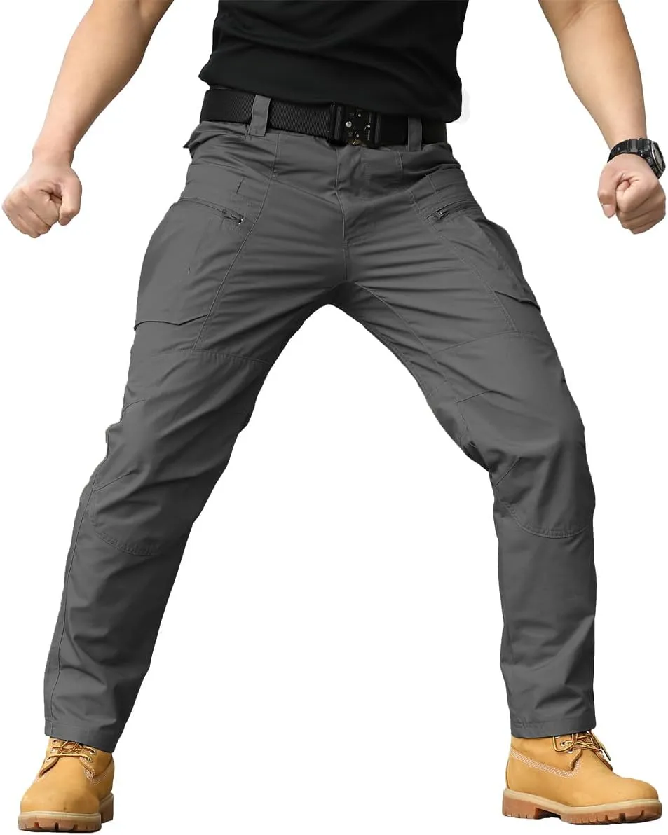 NAVEKULL Men's Hiking Tactical Pants Rip-Stop Military Combat Cargo Pants Lightweight Army Work Outdoor Trousers